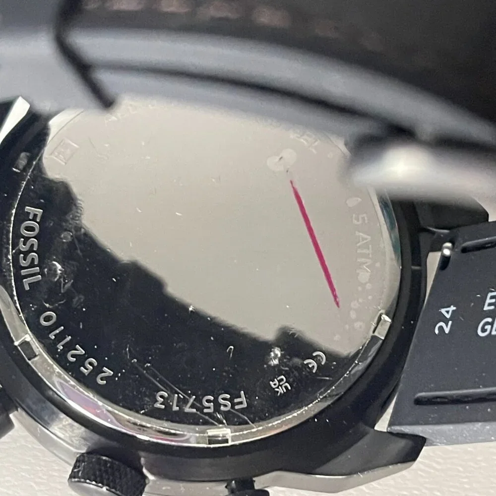 Fossil Bronson Chronograph Black Eco Leather Watch FS5713 *NEW* RD Blk Blk